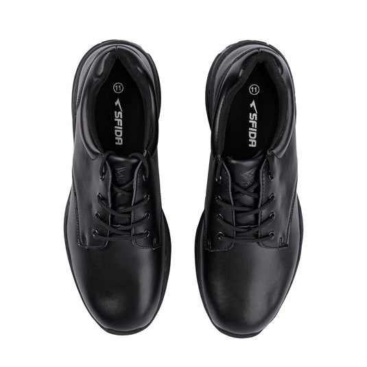 Alex Junior Leather  Lace Up School Shoe - Black