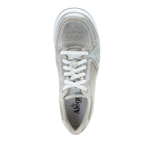 Alegria Alyster Retro Sneakers Washed Look Platform Lace Up Shoes in Cream-4