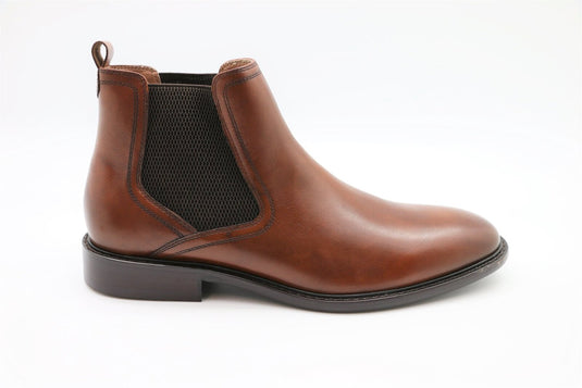 Massa Leather Chelsea Boots Slip On Elastic Shoes - Cognac-0