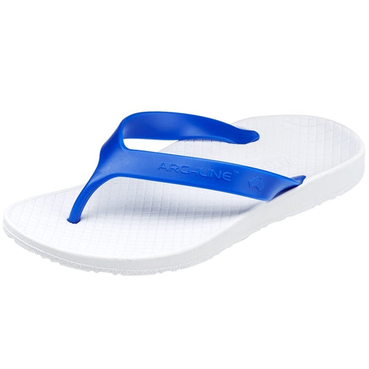 ARCHLINE Orthotic Thongs Arch Support Shoes Footwear Flip Flops Orthopedic - White/Blue-0