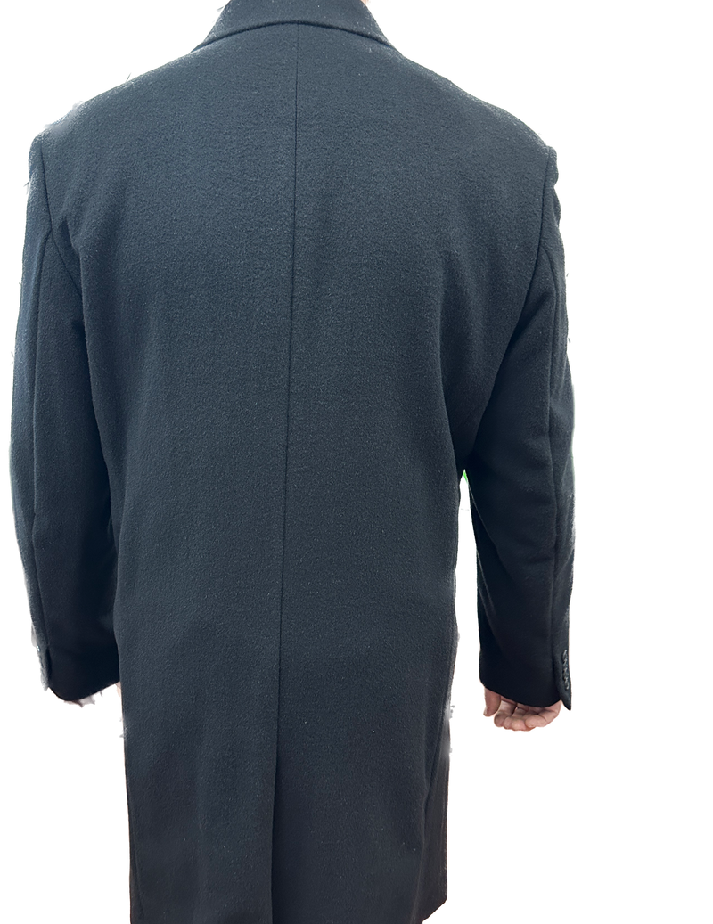 Load image into Gallery viewer, Austin Reed Lapel Trench Coat Jacket Winter Overcoat w/ Cashmere - Black-4
