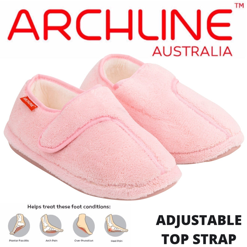 Load image into Gallery viewer, ARCHLINE Orthotic Plus Slippers Closed Scuffs Pain Relief Moccasins - Pink-1
