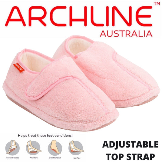 ARCHLINE Orthotic Plus Slippers Closed Scuffs Pain Relief Moccasins - Pink-1