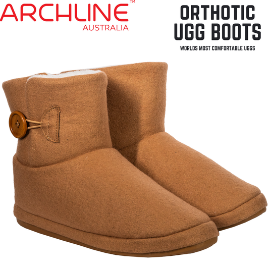 Archline Orthotic UGG Boots Slippers Arch Support Warm Orthopedic Shoes - Chestnut-1