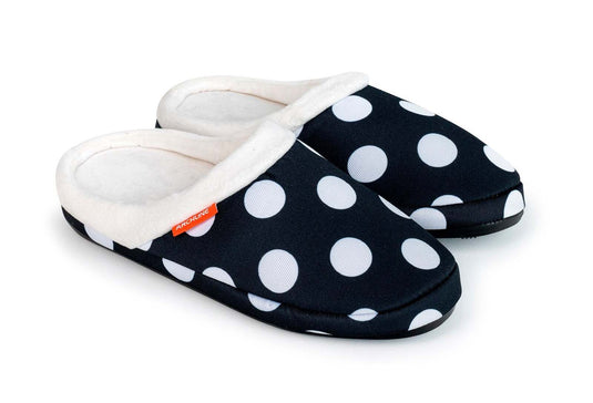 ARCHLINE Orthotic Slippers Slip On Arch Scuffs Pain Relief Moccasins - Polka Dots-0
