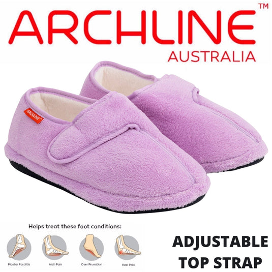 ARCHLINE Orthotic Plus Slippers Closed Scuffs Pain Relief Moccasins - Lilac-1