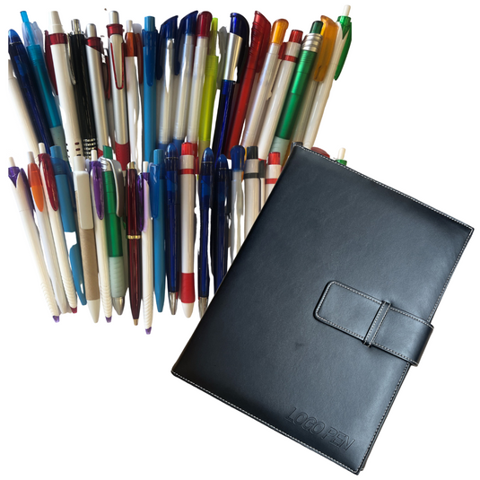 114x Ball Point Pen + Pens Holder Folder Gift School Office Business-0