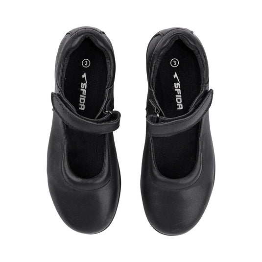 Ava 2 Junior Leather School Shoe - Black