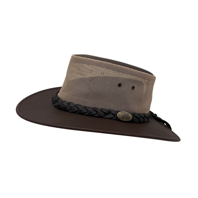 Load image into Gallery viewer, Jacaru 1221 The Aussie Breeze Hat – Leather &amp; Mesh
