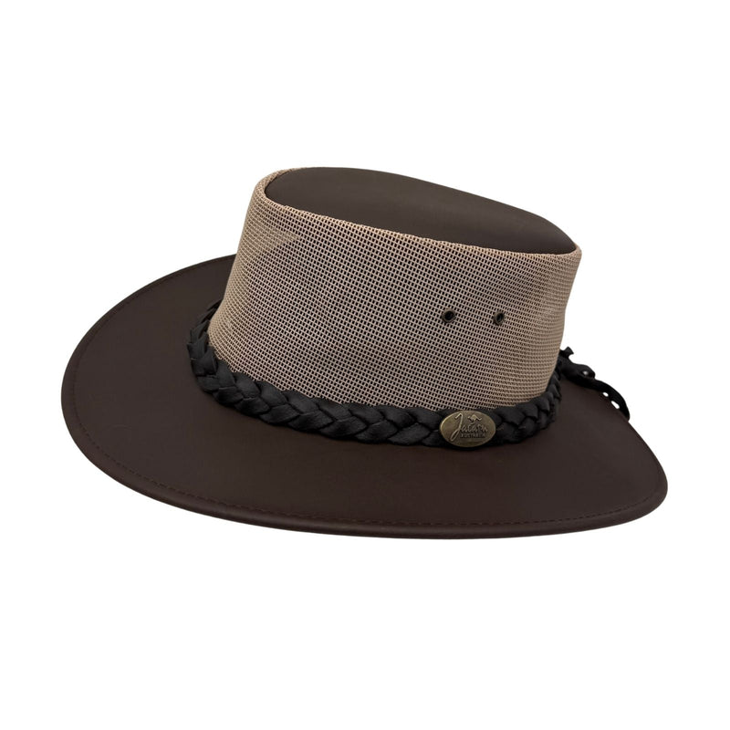 Load image into Gallery viewer, Jacaru 1221 The Aussie Breeze Hat – Leather &amp; Mesh
