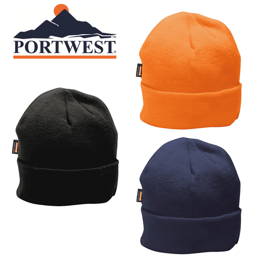 Portwest Insulatex Beanie Thermal Insulated Acrylic Hat Warm Winter Cap Knit-1