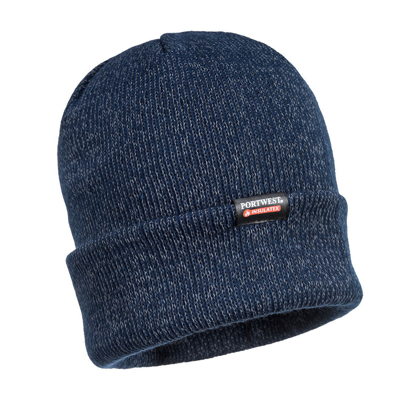 Load image into Gallery viewer, Portwest Reflective Knit Beanie Warm Winter Hi Vis High Visibility Workwear - Navy-0
