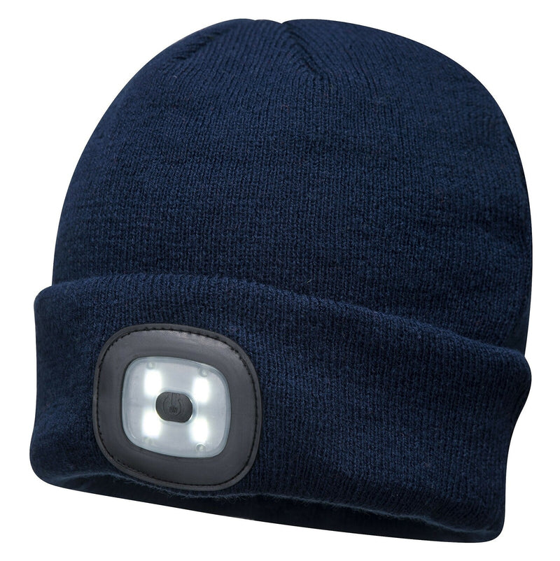Load image into Gallery viewer, PORTWEST Beanie with LED Head Light USB Rechargeable Camping Cycling Workwear Hat-5
