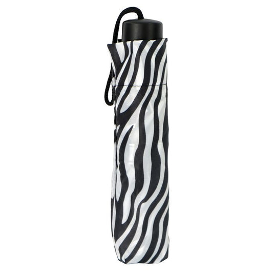 6x Brellerz Basic Wind Resistant Folding Compact Umbrella in Black/White Zebra-2