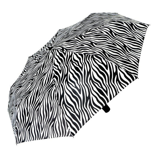 6x Brellerz Basic Wind Resistant Folding Compact Umbrella in Black/White Zebra-0
