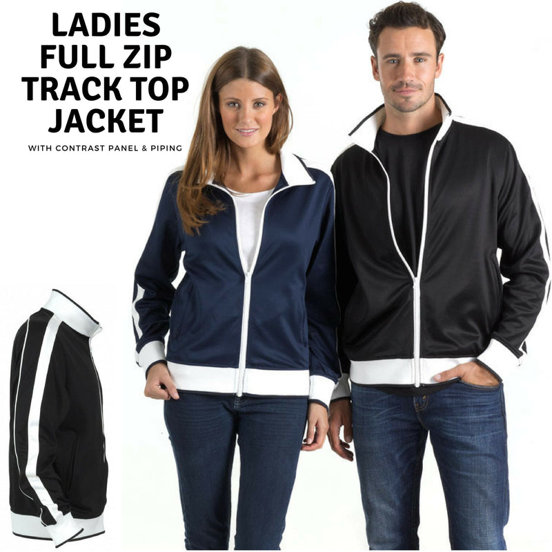 Load image into Gallery viewer, Identitee Ladies Track Top Jacket Tracksuit Warm Winter Full Zip Varsity Jumper-1
