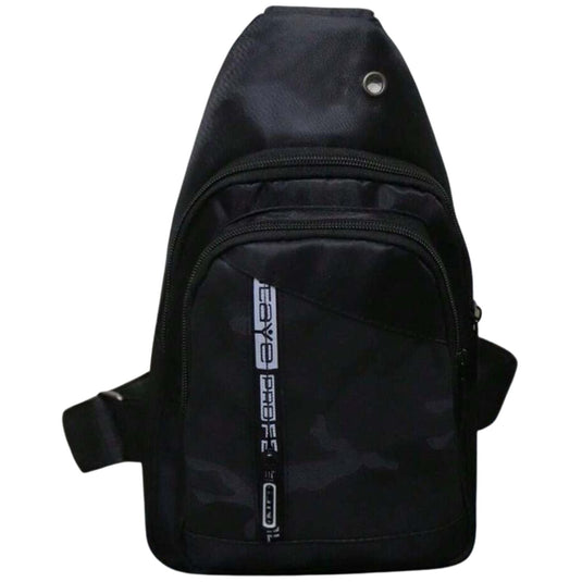 Mens Crossbody Sling Casual Chest Bag in Black-0