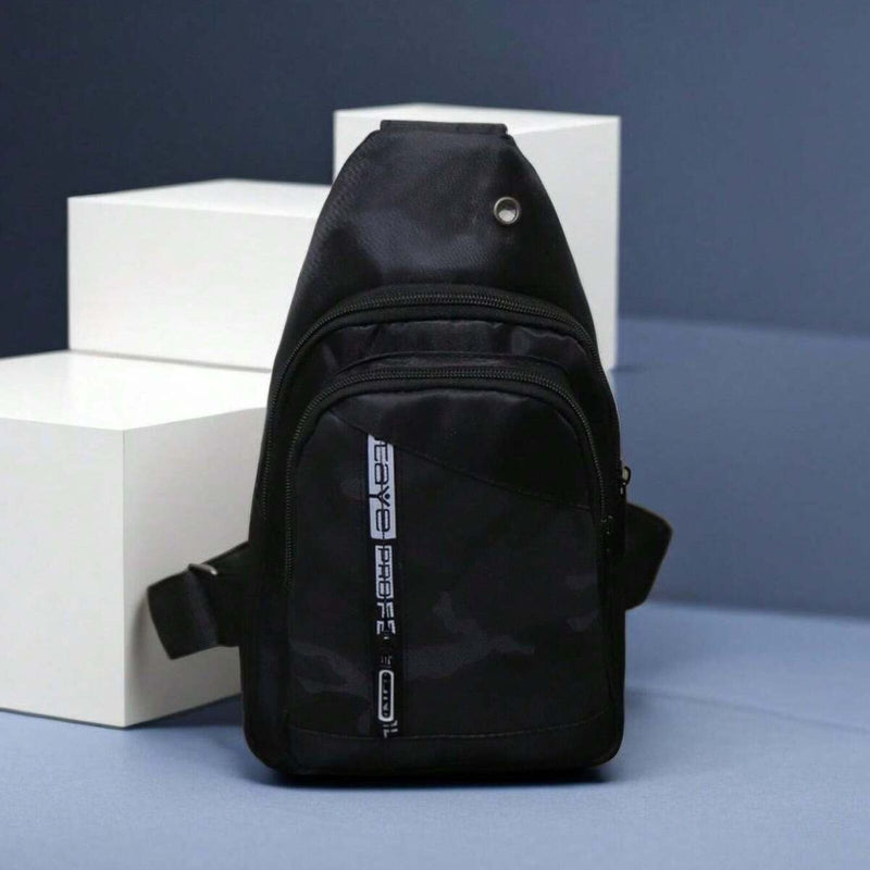 Load image into Gallery viewer, Mens Crossbody Sling Casual Chest Bag in Black-1
