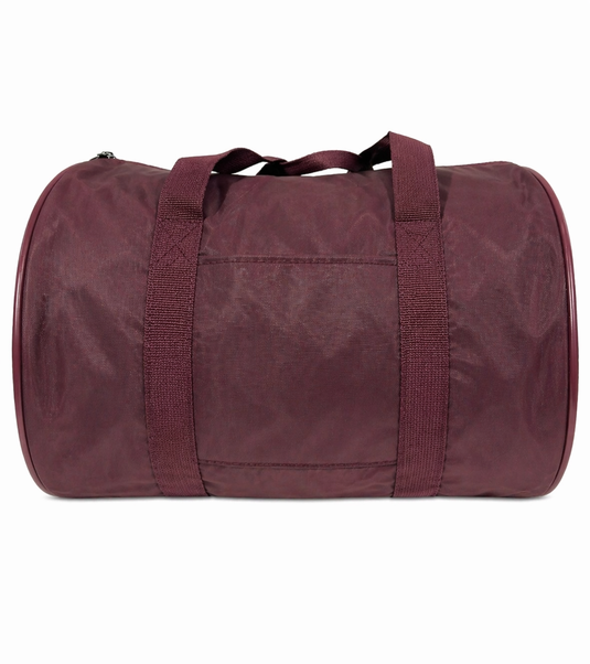 Foldable Duffel Bag Travel Gym Sports School Luggage PVC Nylon Zip - Maroon-1