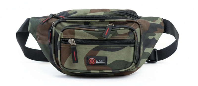 Load image into Gallery viewer, Canvas CAMO BUM BAG Camouflage Waist Travel Belt Wallet Money Security Zips-0
