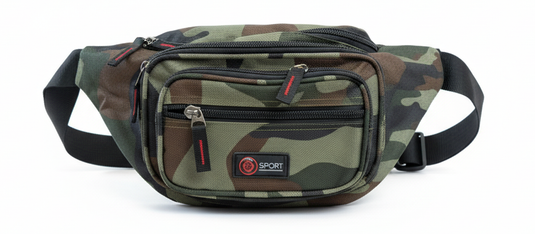 Canvas CAMO BUM BAG Camouflage Waist Travel Belt Wallet Money Security Zips-1