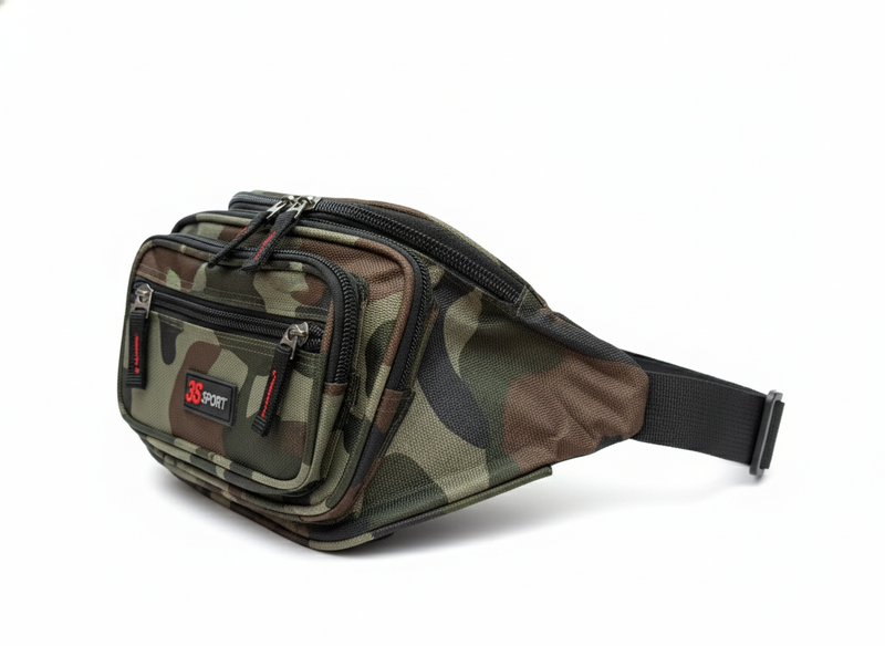 Load image into Gallery viewer, Canvas CAMO BUM BAG Camouflage Waist Travel Belt Wallet Money Security Zips-3
