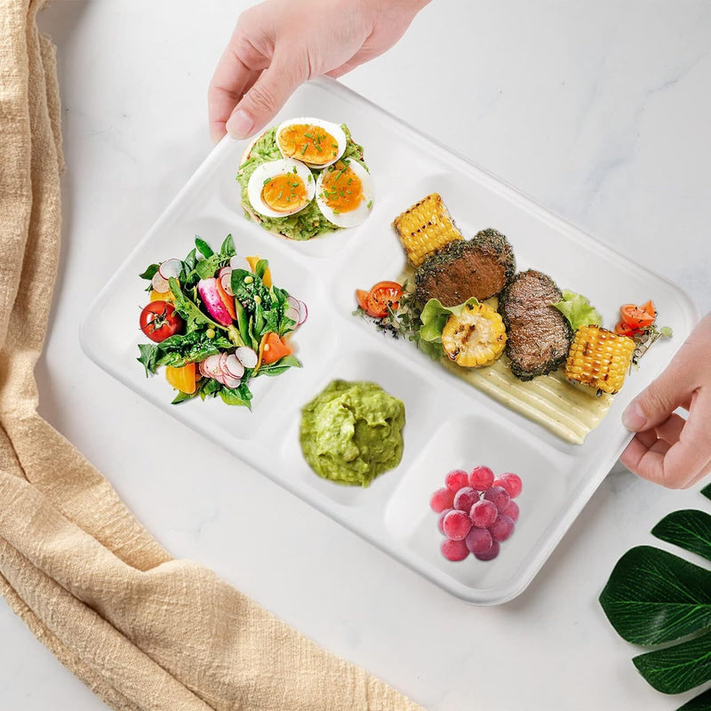 Load image into Gallery viewer, 240pcs Sugarcane Bagasse 5 Compartment Lunch Paper Tray Plates 28x22cm Bulk-2
