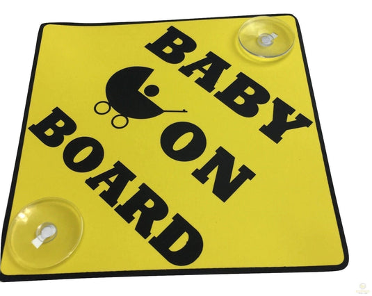 BABY ON BOARD PLATE Stay-Put Suction Disk Car Window Display Sign-3