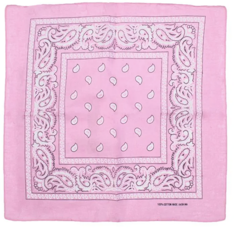 Load image into Gallery viewer, BANDANA Paisley 100% COTTON Head Wrap Durag Bandanna Summer Biker Scarf Mask - Light Pink-0
