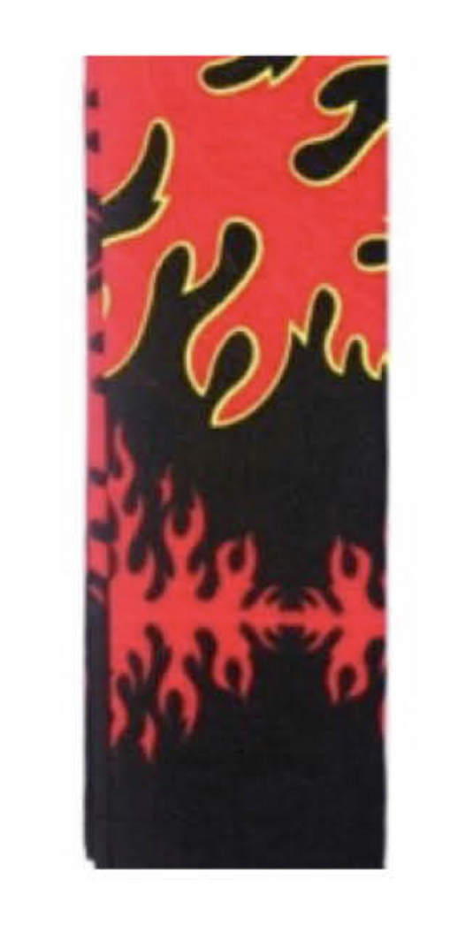 BANDANA Paisley 100% COTTON Head Wrap Durag Bandanna Summer Mask in Red Fire on Black-2