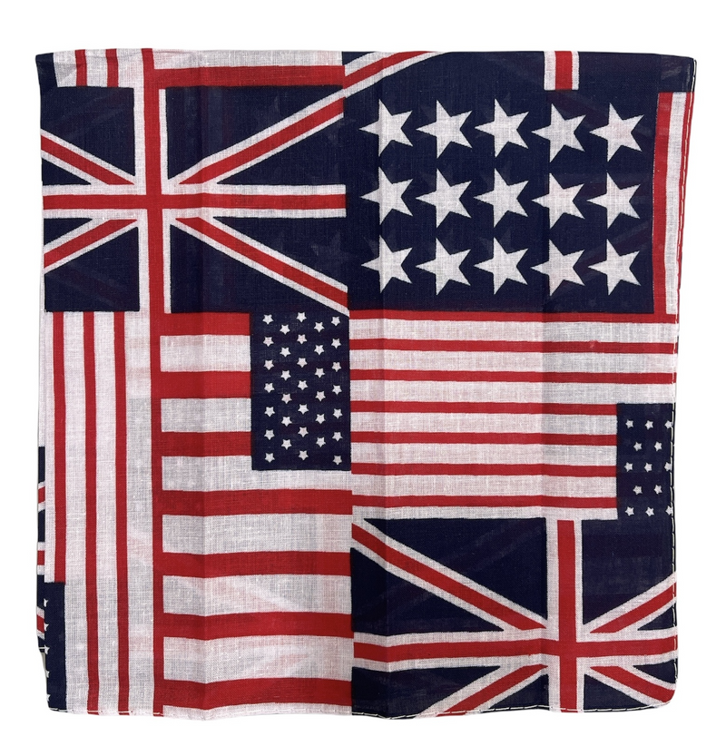 Load image into Gallery viewer, BANDANA Paisley 100% COTTON Head Wrap Durag Bandanna Summer Biker Scarf Mask - America (USA) Flag-2
