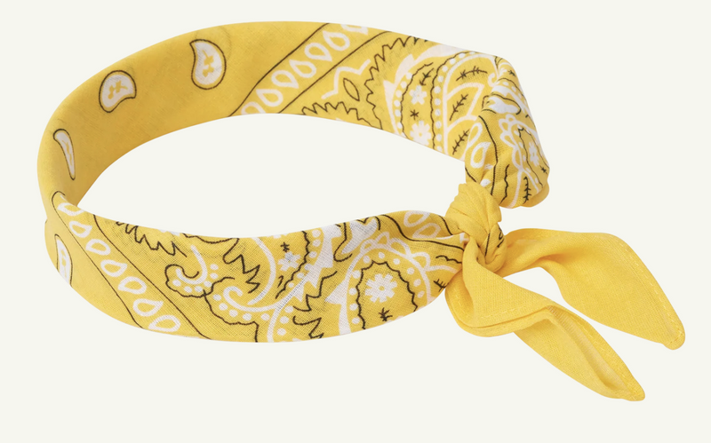 Load image into Gallery viewer, BANDANA Paisley 100% COTTON Head Wrap Durag Bandanna Summer Biker Scarf Mask - Yellow-2
