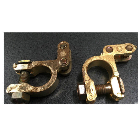 2pcs Battery Terminal Clamp Replacement Clips Brass Connector Auto Car Durable-3