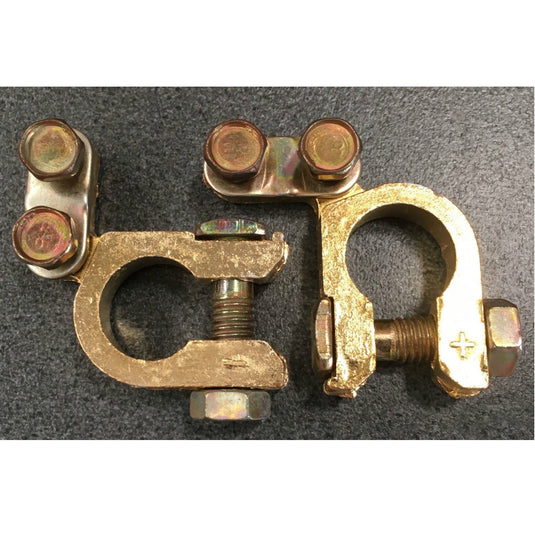 2pcs Battery Terminal Clamp Replacement Clips Brass Connector Auto Car Durable-1