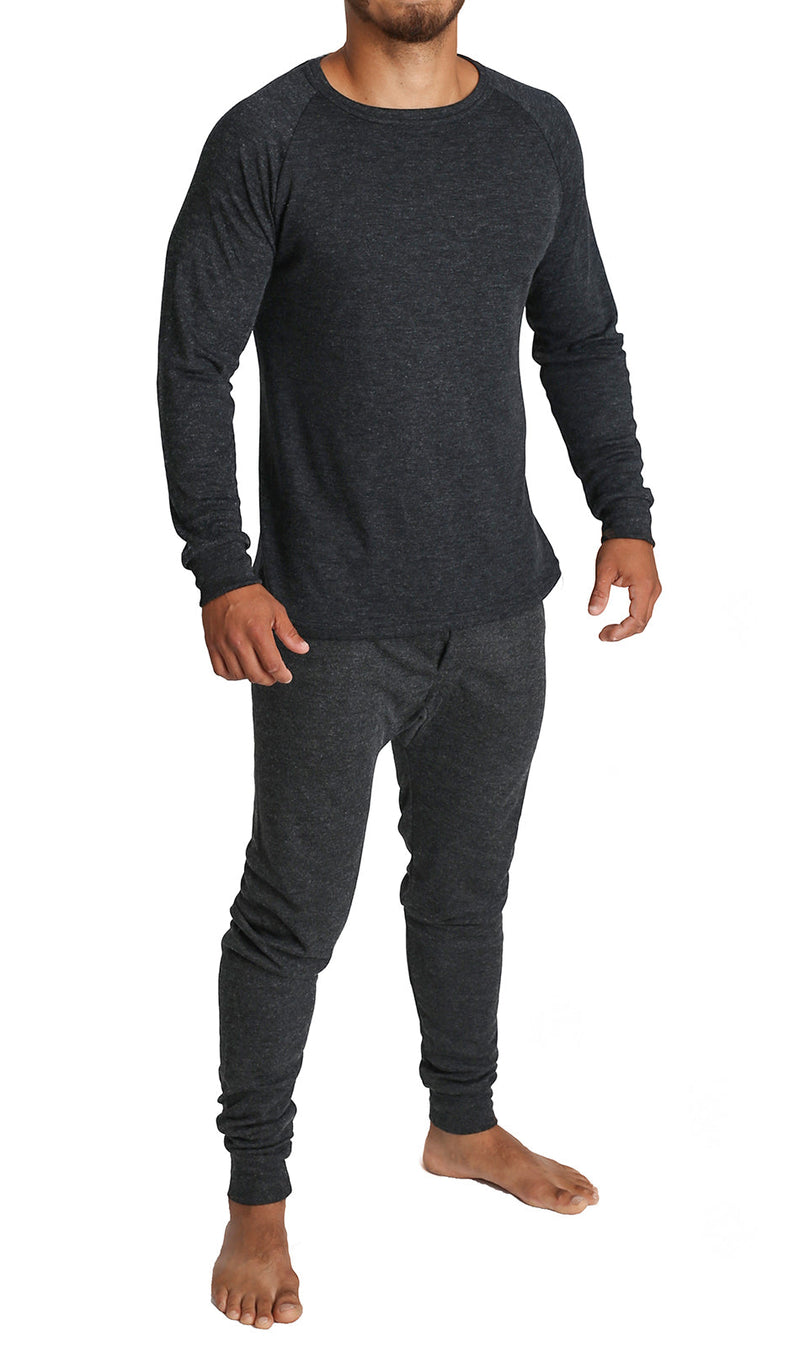 Load image into Gallery viewer, 2pcs Set Mens Merino Wool Blend Long Sleeve Thermal Top &amp; Long Johns Pants Underwear-10
