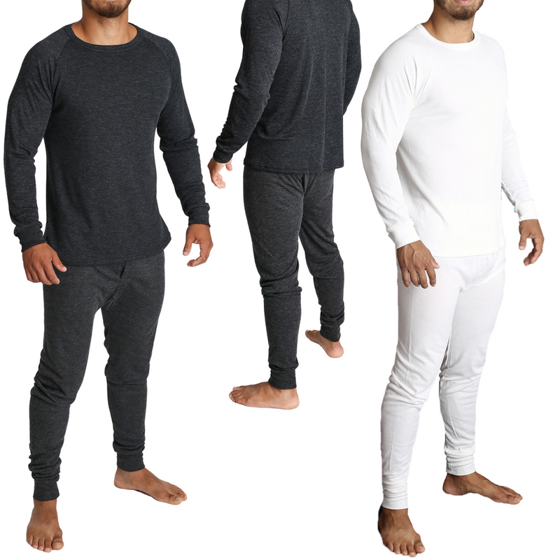 Load image into Gallery viewer, 2pcs Set Mens Merino Wool Blend Long Sleeve Thermal Top &amp; Long Johns Pants Underwear-0
