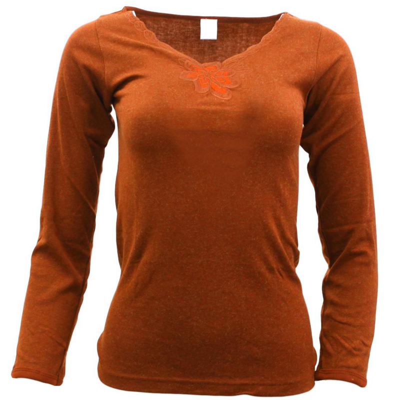 Load image into Gallery viewer, Ladies Merino Wool Blend Long Sleeve Thermal Spencer Top Thermals Underwear-19
