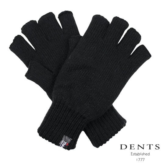Dents 2pcs Set Mens 3M Thinsulate Pull-On Beanie + Knitted Fingerless Gloves-2