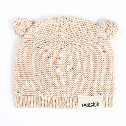 Ponchik Babies + Kids Bear Knitted Beanie Hat - Carmel-0