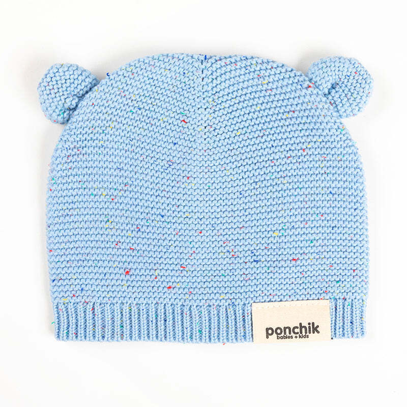 Load image into Gallery viewer, Ponchik Babies + Kids Bear Beanie Hat Warm Winter - Mist-1
