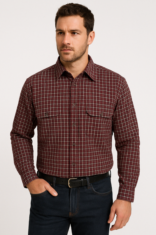 BISLEY SEERSUCKER SHORT SLEEVE SHIRT Plus King Size Work Cotton Blend Check-1