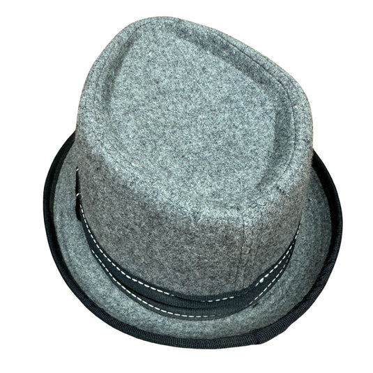 Blake Charcoal Herringbone Pork Pie Trilby Hat with Stingy Brim Grey S/M-3