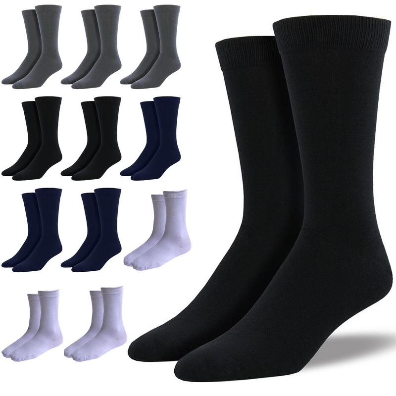 Load image into Gallery viewer, 12 Pairs Premium Bamboo Loose Top Socks Diabetic Diabetes Circulation Eco Sox-15
