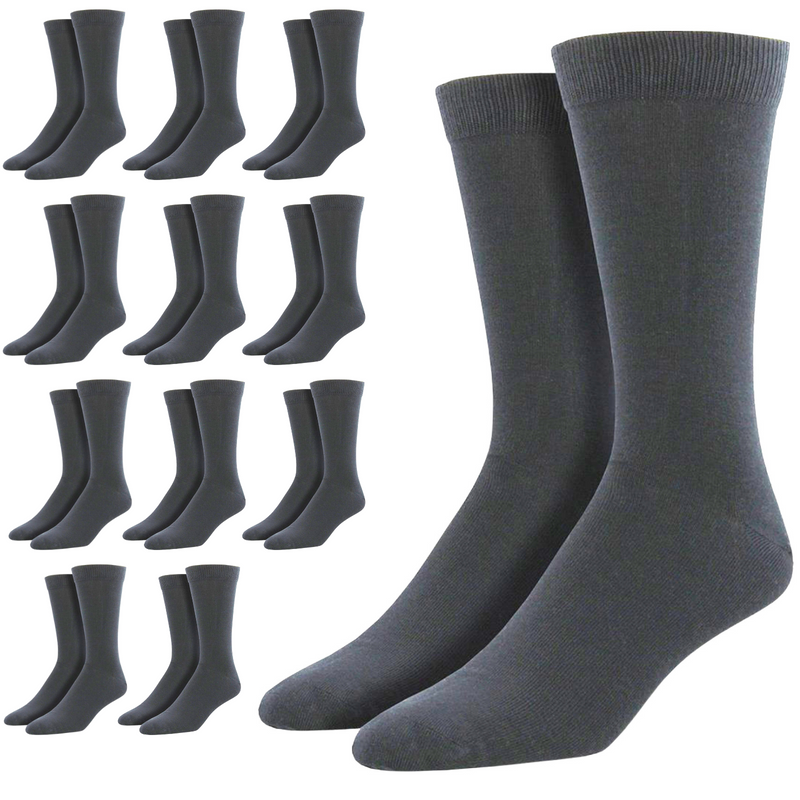 Load image into Gallery viewer, 12 Pairs Bamboo Derived Loose Top Socks Diabetic Comfort Circulation - Grey-0
