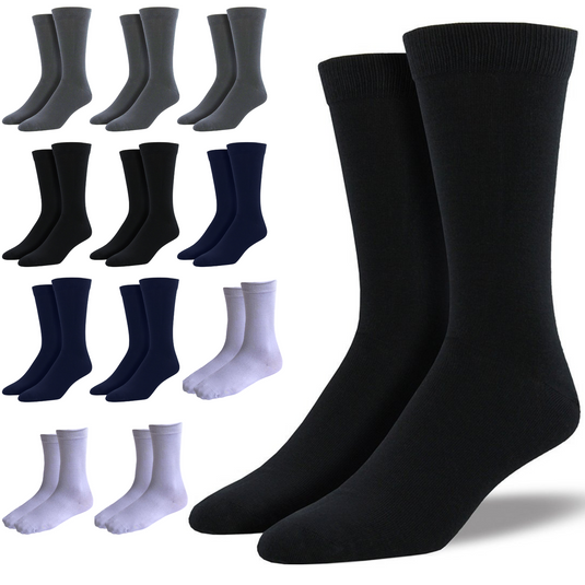 12 Pairs Premium Bamboo Loose Top Socks Diabetic Diabetes Circulation Eco Sox-17