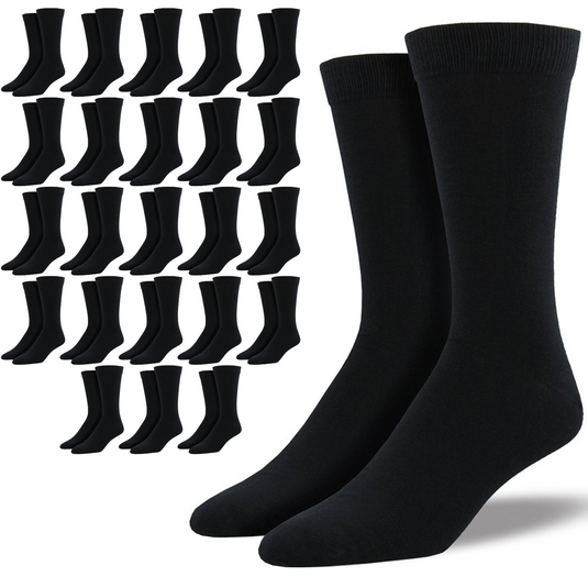 24 Pairs Bamboo Derived Loose Top Socks Diabetic Comfort Circulation - Black-1
