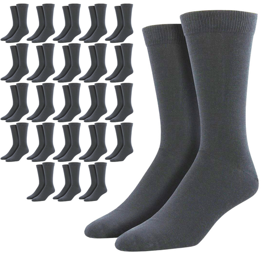 24 Pairs Bamboo Derived Loose Top Socks Diabetic Comfort Circulation - Grey-1