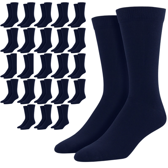 24 Pairs Bamboo Derived Loose Top Socks Diabetic Comfort Circulation - Navy-1
