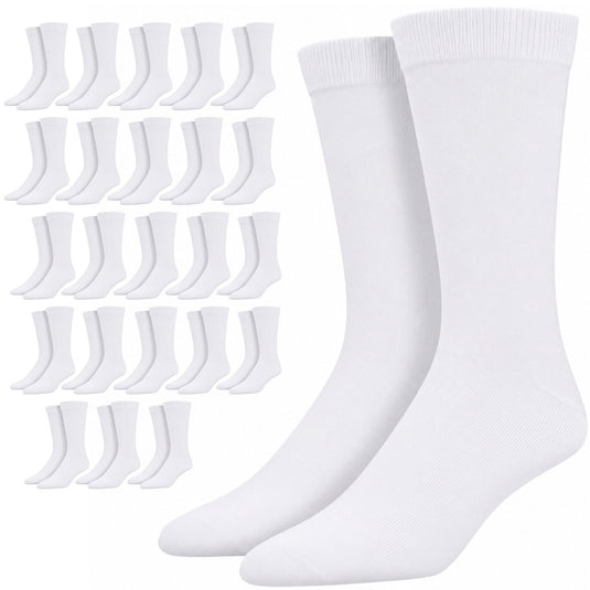 24 Pairs Bamboo Derived Loose Top Socks Diabetic Comfort Circulation - White-1