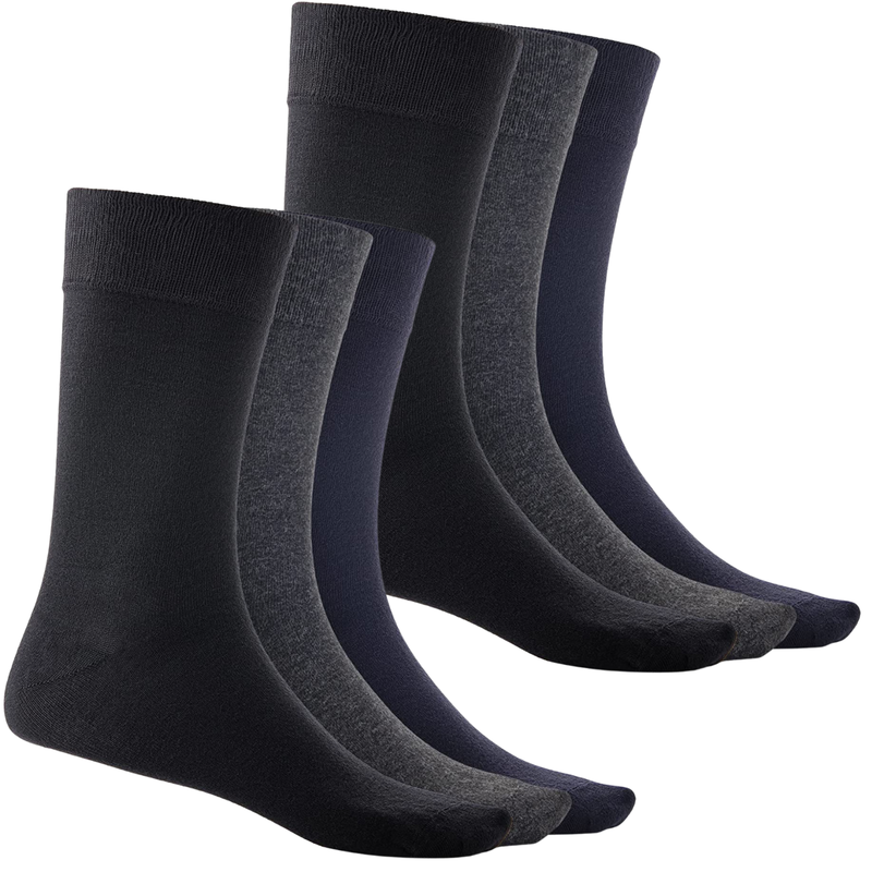 Load image into Gallery viewer, 6 Pairs Bamboo Derived Loose Top Socks Diabetic Comfort Circulation - Assorted-3

